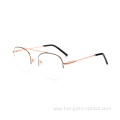 Japanese Custom Eyeglasses New Design Men Metal Half Frame Optical Glasses